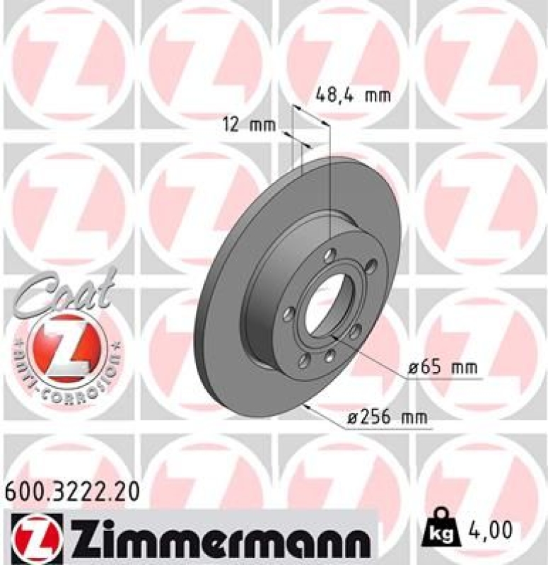 2x ZIMMERMANN Bremsscheibe COAT Z