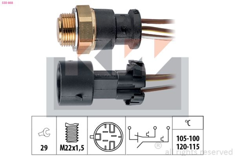 KW Temperaturschalter, Kühlerlüfter Made in Italy - OE Equivalent