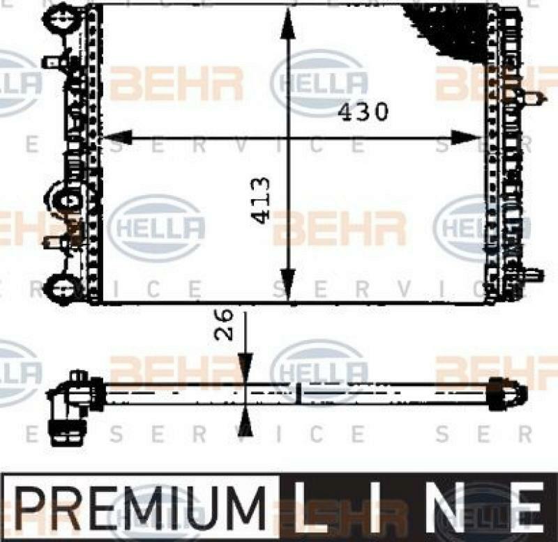 HELLA Radiator, engine cooling BEHR HELLA SERVICE *** PREMIUM LINE ***