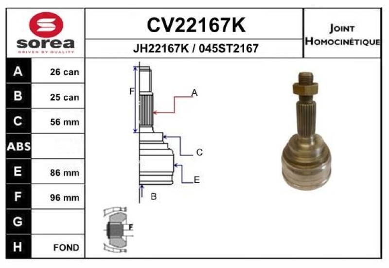 EAI Joint Kit, drive shaft