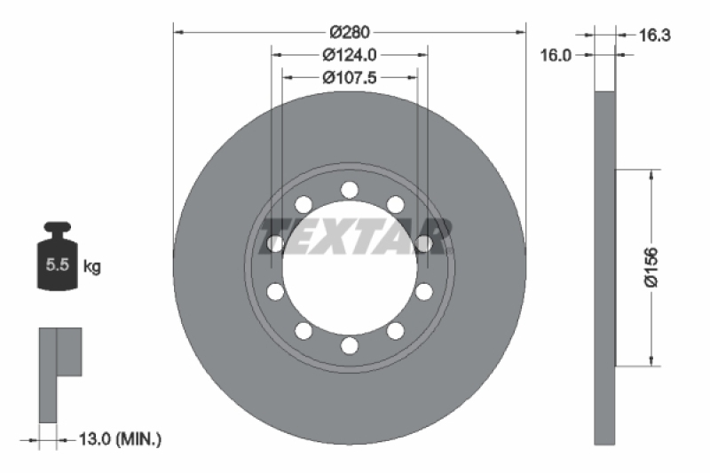 2x TEXTAR Bremsscheibe PRO