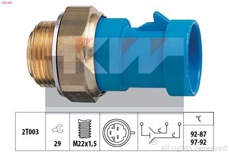 KW Temperaturschalter, Kühlerlüfter Made in Italy - OE Equivalent