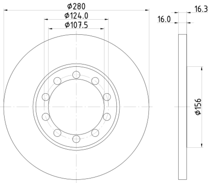 2x HELLA Brake Disc