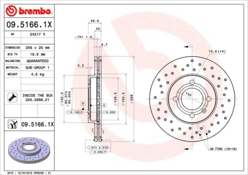 2x BREMBO Brake Disc XTRA LINE - Xtra