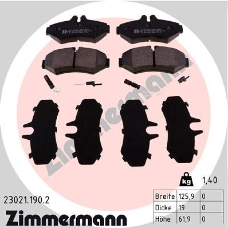 ZIMMERMANN Brake Pad Set, disc brake