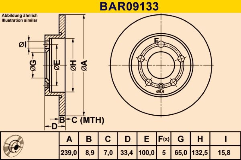 2x BARUM Bremsscheibe