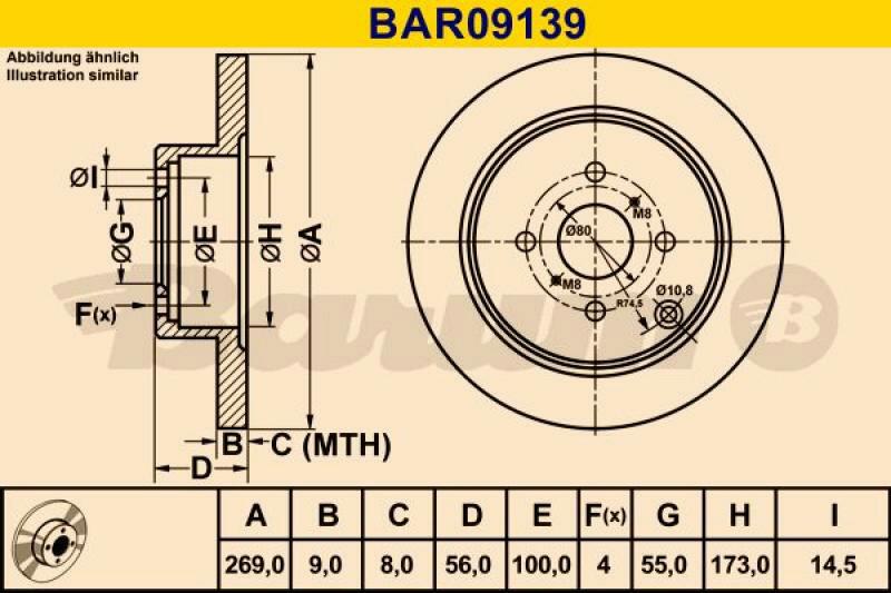 2x BARUM Brake Disc