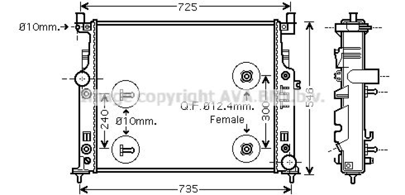 AVA QUALITY COOLING Radiator, engine cooling