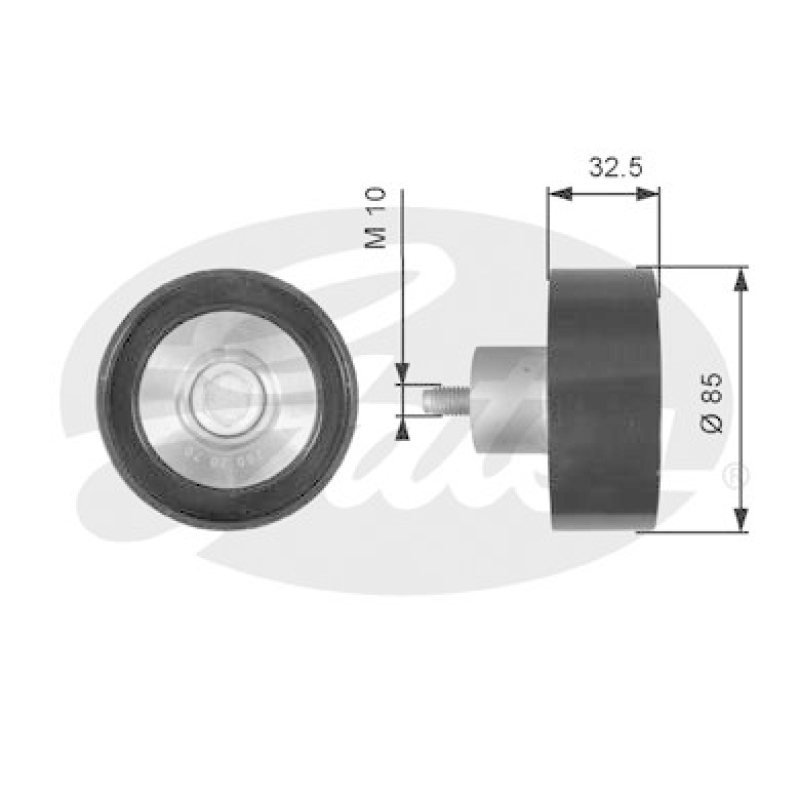 GATES Deflection/Guide Pulley, V-ribbed belt FleetRunner™