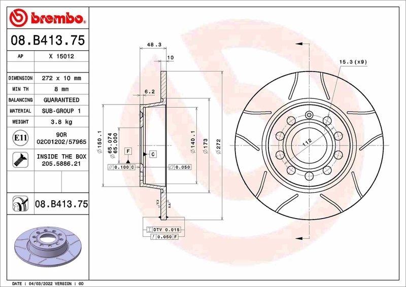 2x BREMBO Brake Disc XTRA LINE - Max