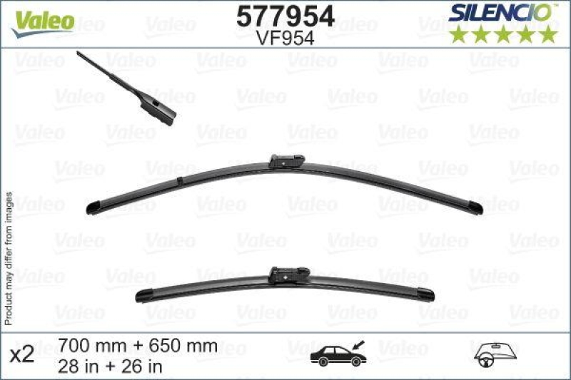 VALEO Wiper Blade SILENCIO FLAT BLADE SET