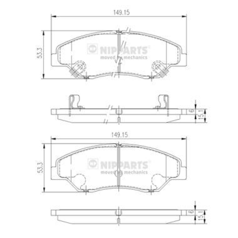 NIPPARTS Brake Pad Set, disc brake