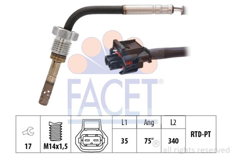 FACET Sensor, Abgastemperatur Made in Italy - OE Equivalent