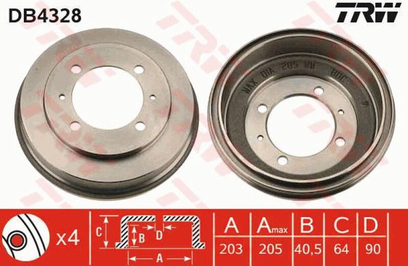 2x TRW Bremstrommel