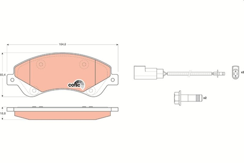 TRW 4x Bremsbeläge Bremsbelagsatz COTEC