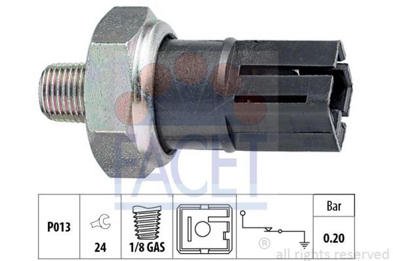 FACET Oil Pressure Switch Made in Italy - OE Equivalent