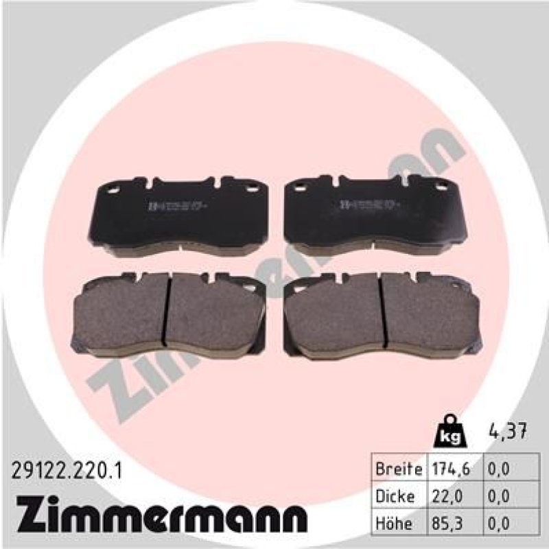 ZIMMERMANN Brake Pad Set, disc brake