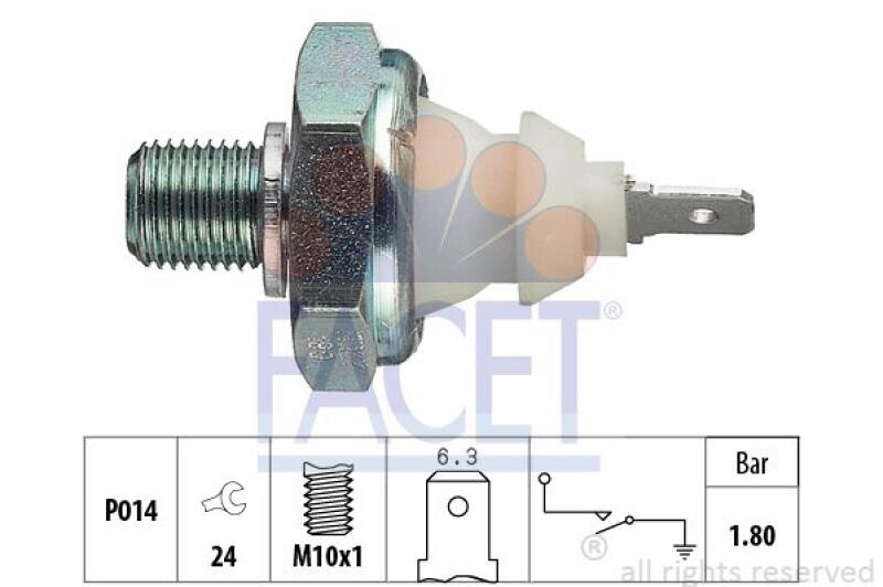 FACET Oil Pressure Switch Made in Italy - OE Equivalent