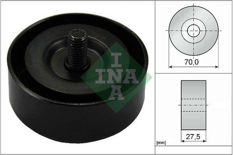 INA Deflection/Guide Pulley, v-ribbed belt