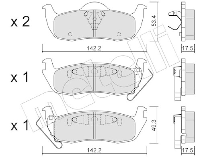 METELLI Brake Pad Set, disc brake