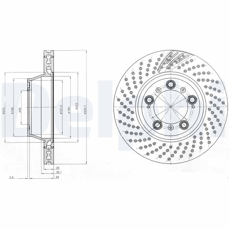 2x DELPHI Bremsscheibe