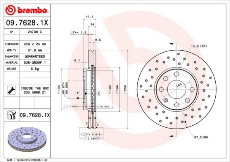 2x BREMBO Brake Disc XTRA LINE - Xtra