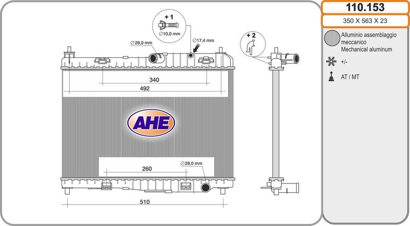 AHE Radiator, engine cooling