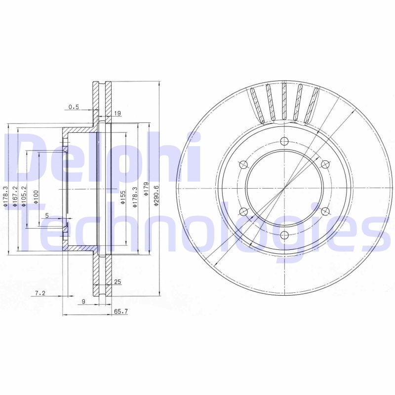 2x DELPHI Bremsscheibe