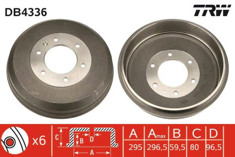 2x TRW Brake Drum