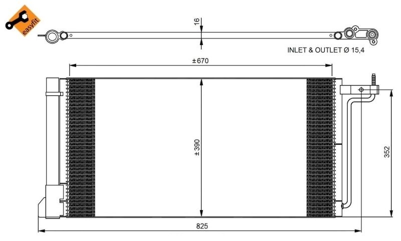 NRF Condenser, air conditioning EASY FIT