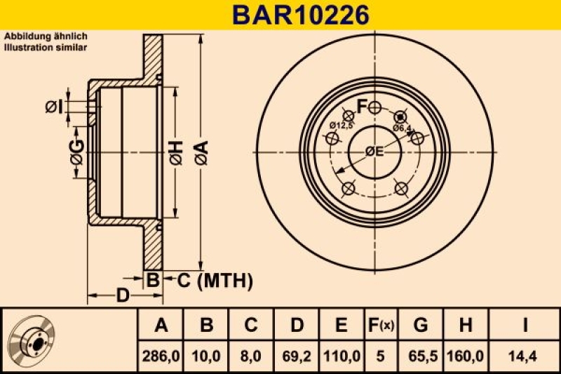 2x BARUM Bremsscheibe