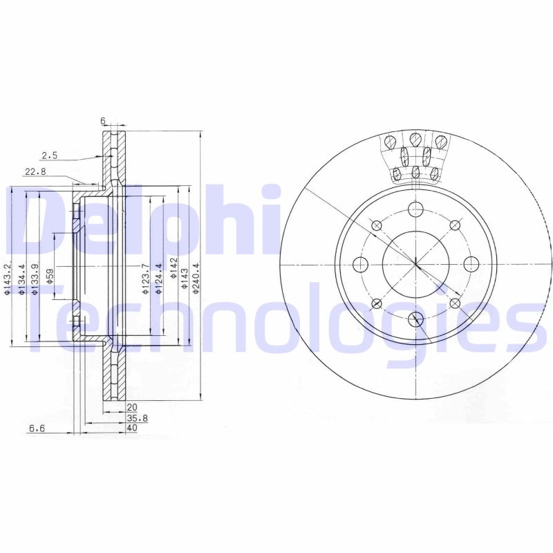 2x DELPHI Bremsscheibe