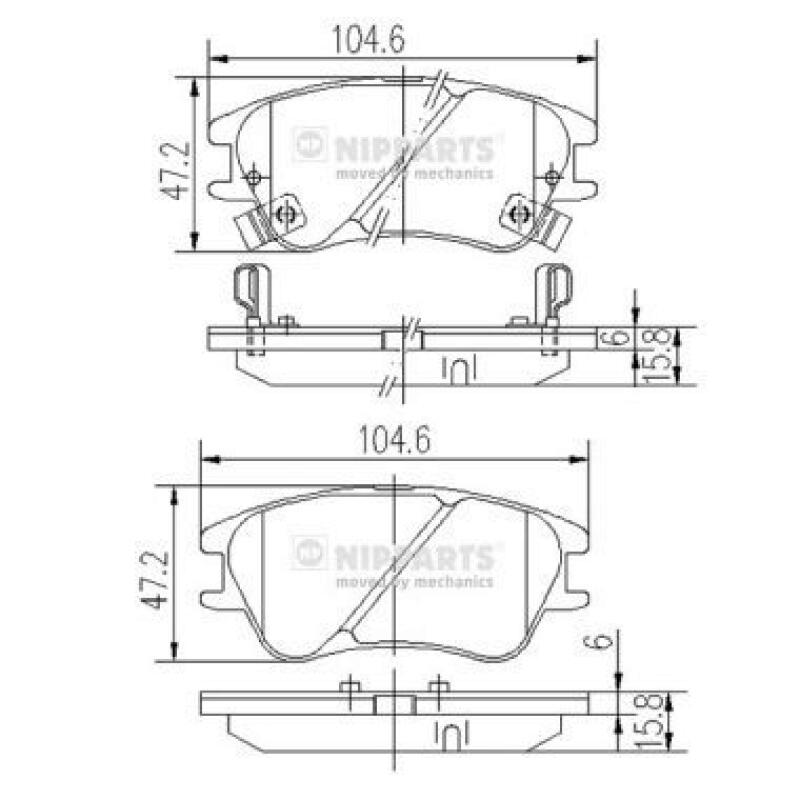 NIPPARTS Brake Pad Set, disc brake