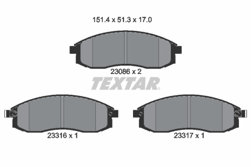 TEXTAR Bremsbelagsatz, Scheibenbremse