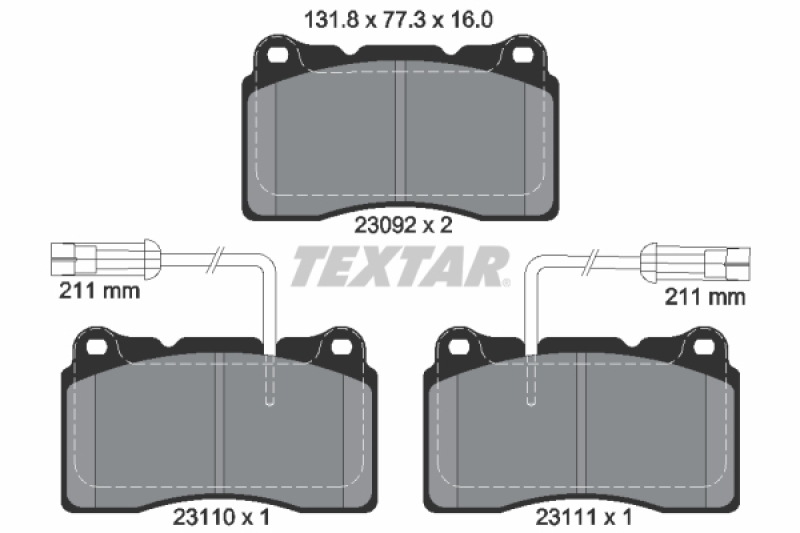 TEXTAR Brake Pad Set, disc brake Q+