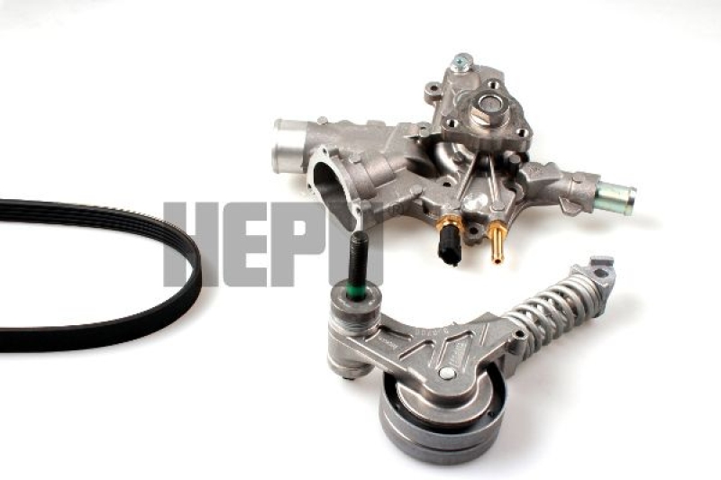 HEPU Water Pump + V-Ribbed Belt Set