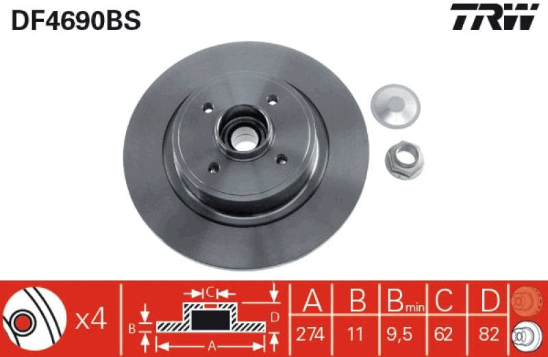 2x TRW Brake Disc