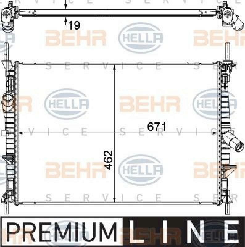 HELLA Radiator, engine cooling BEHR HELLA SERVICE *** PREMIUM LINE ***