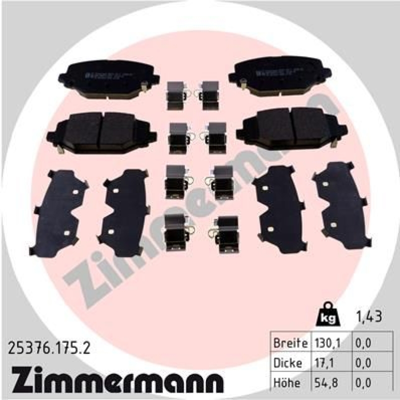 ZIMMERMANN Brake Pad Set, disc brake