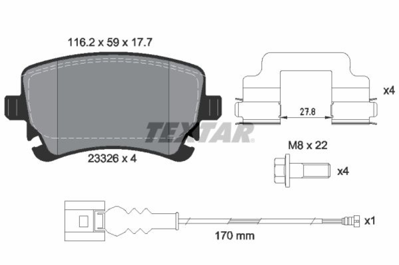 TEXTAR Brake Pad Set, disc brake Q+