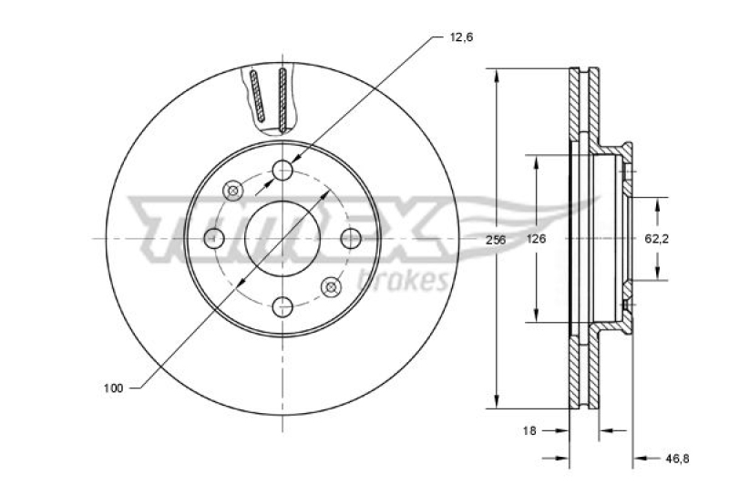 2x TOMEX Brakes Brake Disc