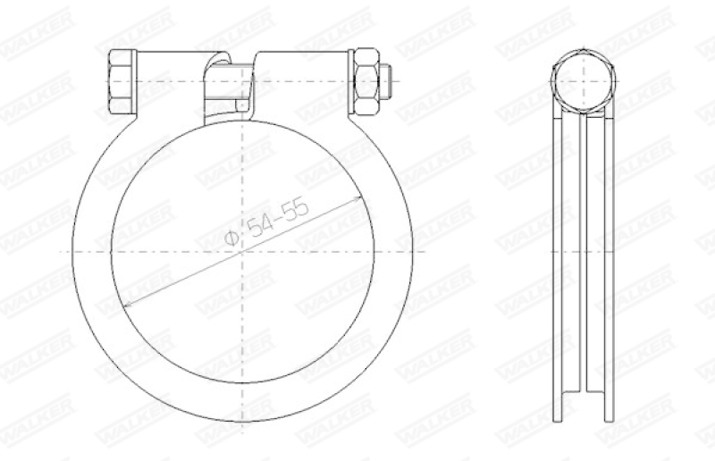 WALKER Clamp, exhaust system