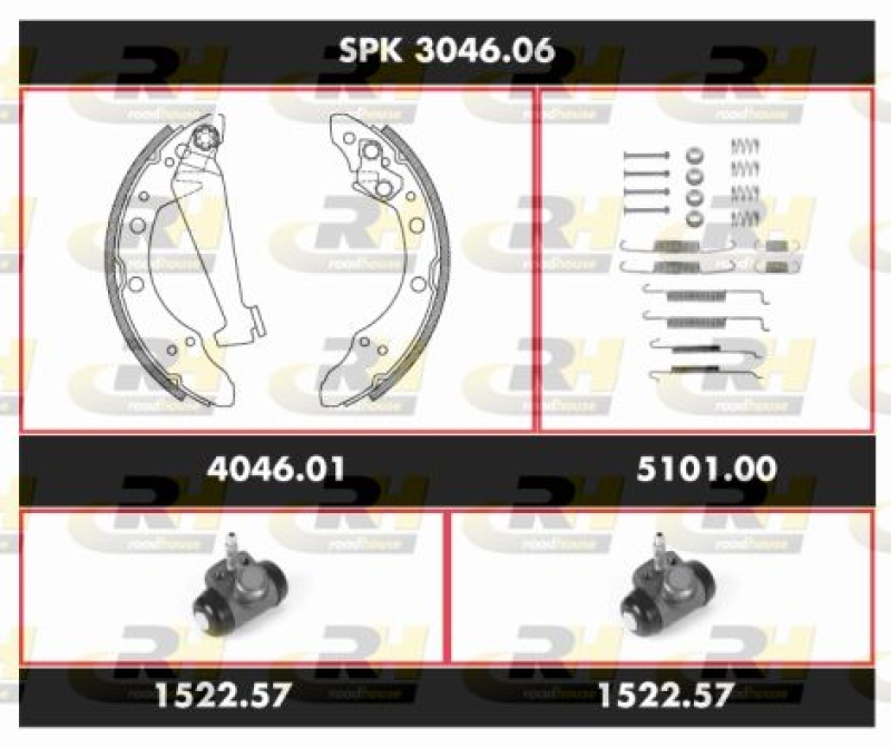 ROADHOUSE Brake Kit, drum brake Super Precision Kit