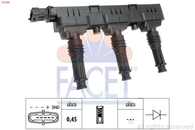 FACET Ignition Coil Made in Italy - OE Equivalent