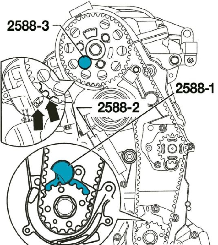 HAZET Retaining Tool, timing belt tensioner pulley