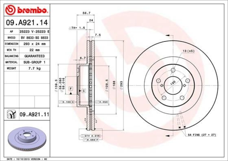 2x BREMBO Brake Disc PRIME LINE - UV Coated