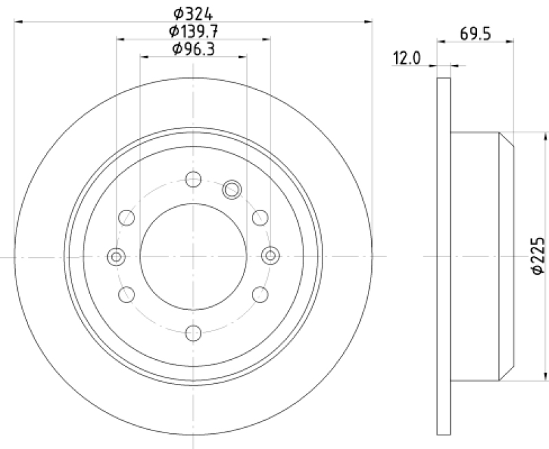 2x HELLA Brake Disc