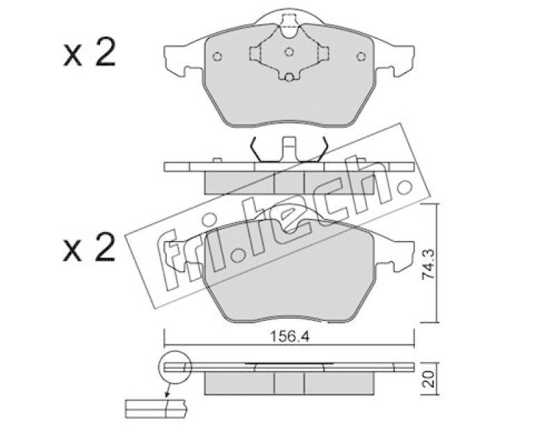 fri.tech. Brake Pad Set, disc brake