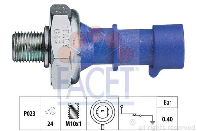 FACET Oil Pressure Switch Made in Italy - OE Equivalent