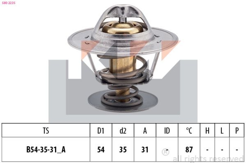 KW Thermostat für Kühlmittel / Kühlerthermostat Made in Italy - OE Equivalent